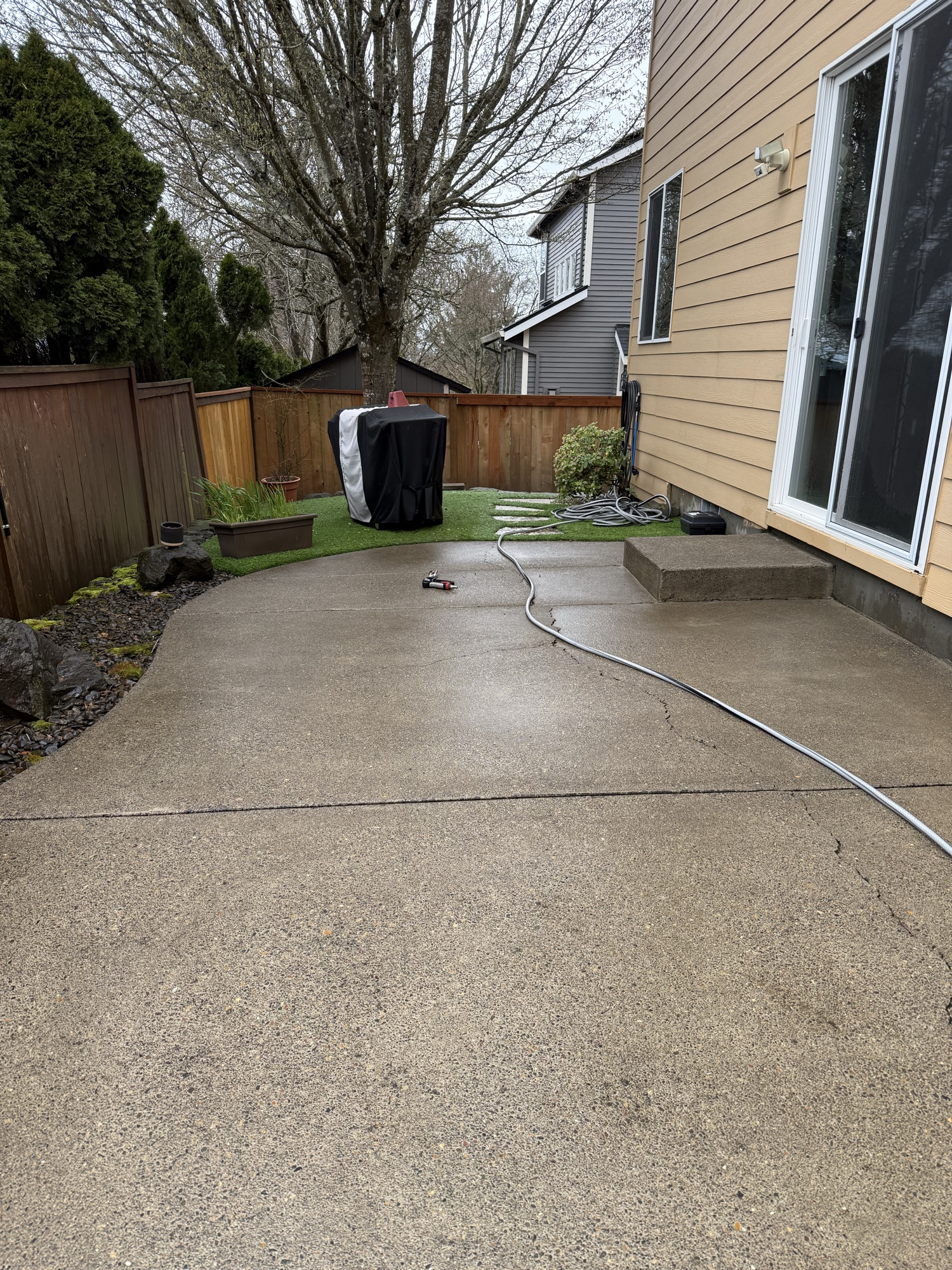 After: clean concrete driveway