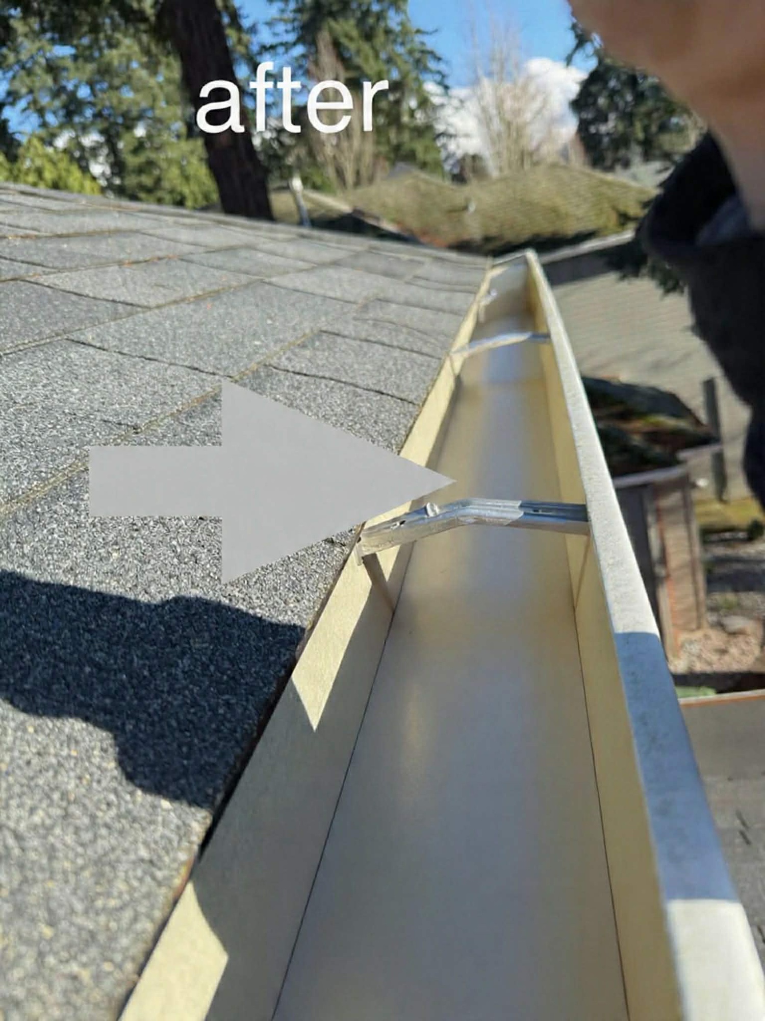 Clean roof after soft wash treatment